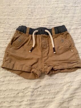 Baby Casual Tan Pull-On Shorts with Drawstrings 12M